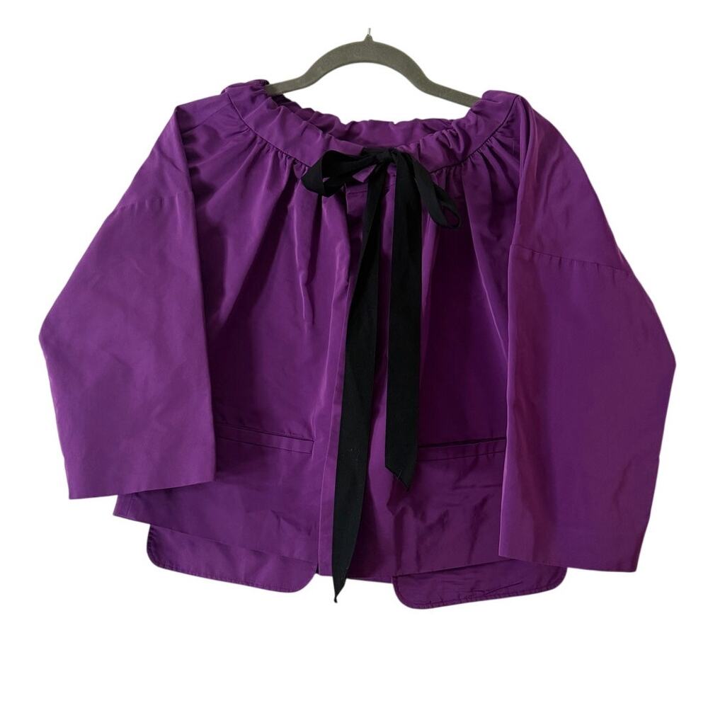 Vera Wang Collection  Purple Poly-Silk Blend Short Sleeves Top